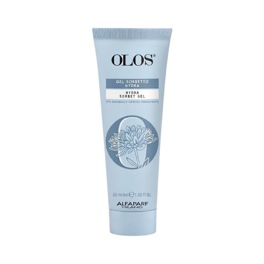 OLOS Gel Sorbetto Hydra - gel idratante viso leggero in tubo da 50 ml con Aloe Iper-Fermentata e Fiordaliso