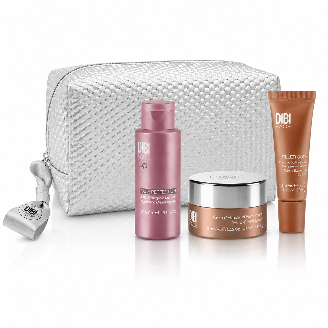 DIBI Milano Pro-Age Beauty Set - cofanetto anti-età viso con latte detergente, crema Filler Code e contorno occhi e labbra