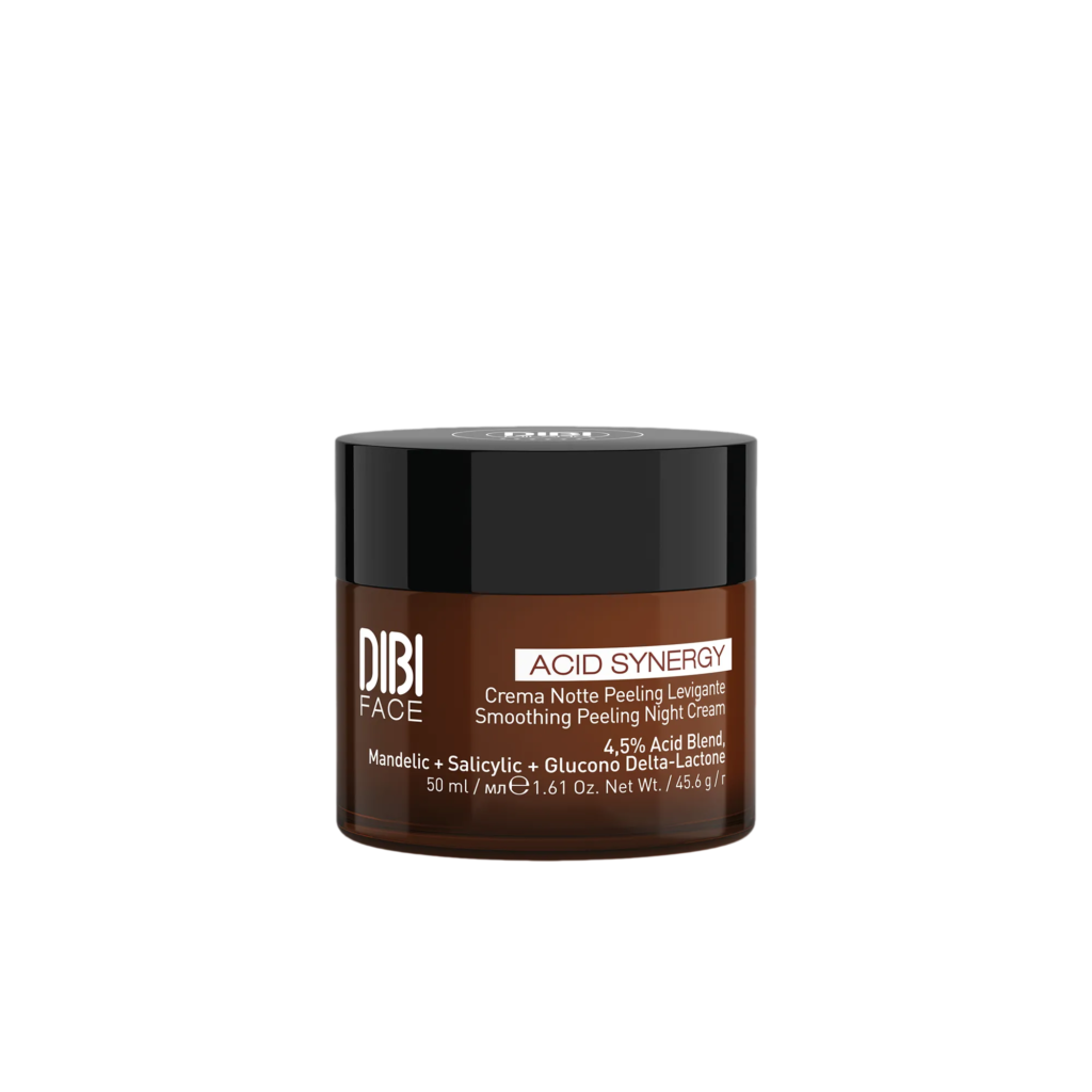Crema Notte Peeling Levigante DIBI Milano Acid Synergy, vaso da 50 ml con complesso di acidi al 4,5%