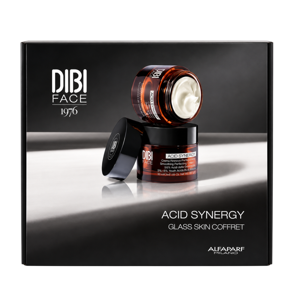 Glass Skin Coffret DIBI Milano Acid Synergy, cofanetto con Crema Riparativa SPF 30 e Crema Notte Peeling Levigante da 50 ml